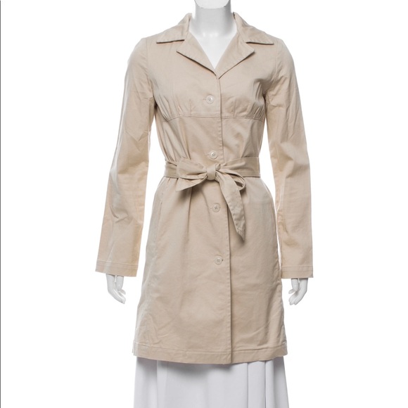 Tan Cream Beige Vanessa Bruno Light Trench Coat French Designer Imported Size 38 - Picture 4 of 5